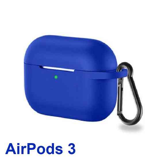 Чохол силіконовий HOCO для Apple AirPods 3 з карабіном Чохол для навушників Синій Кам'янець-Подільський