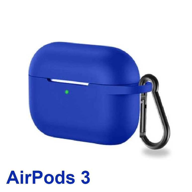 Чехол силиконовый HOCO для Apple AirPods 3 с карабином чехол для наушников Синий Каменец-Подольский - изображение 1