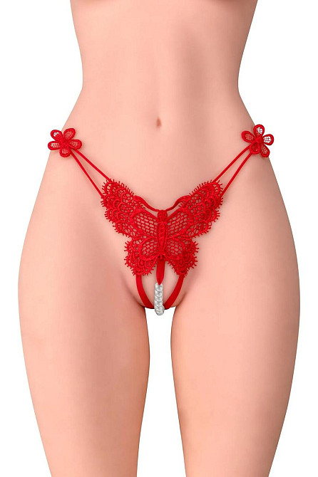 Трусики с жемчугом Fashion Secret Natasha Red Sex Aura Киев - изображение 1