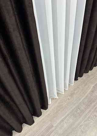 Шторна тканина софт колір венге 1743ш Київ