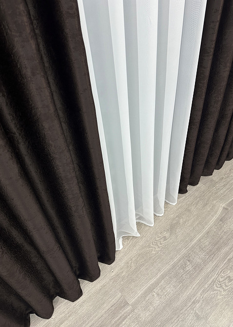 Шторная ткань софт цвет венге 1743ш Киев - изображение 6