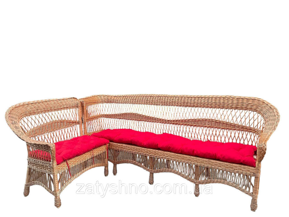 Диван плетеный угловой из лозы  большой с подушкой Киев - изображение 3