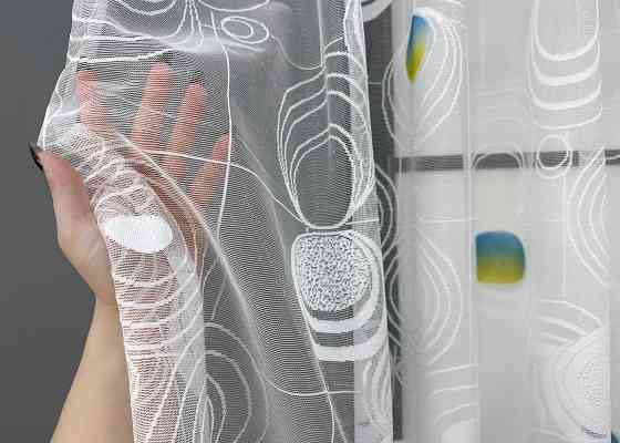 Тюль жакард VR-Textil № 1900т Арка на кухню колір білий 250х150 см (53-0124) Київ