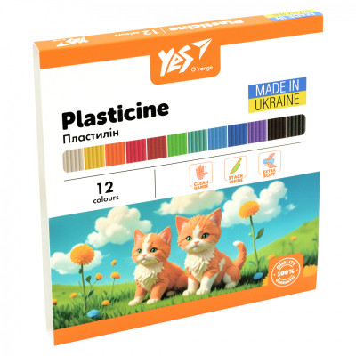 Пластилін Yes Orange Line 12 кольорів 240 г (540689) Вінниця - фото 1