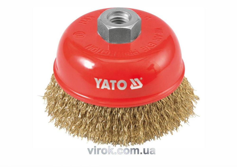 Щітка - крацовка YATO *чашка* до КШМ з кріп. гайкою М14, Ø=100мм [4/32] Одесса - изображение 1