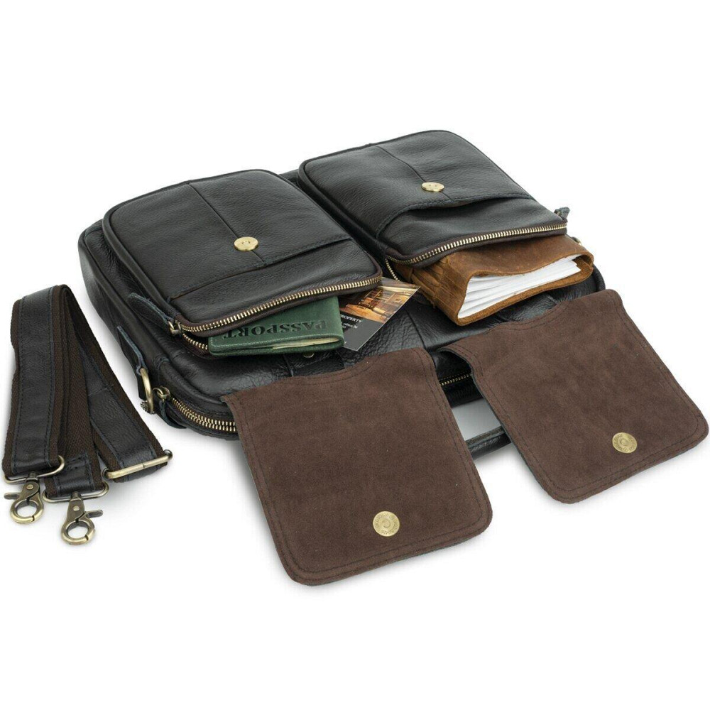 Сумка для ноутбука из натуральной кожи Черная (Vintage) Киев - изображение 3