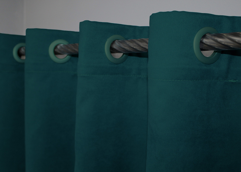 Комплект штор на люверсах VR-Textil Микровелюр Petek № 1494ш 150х270 см 2 шт Изумрудный (37-0211) Киев - изображение 6
