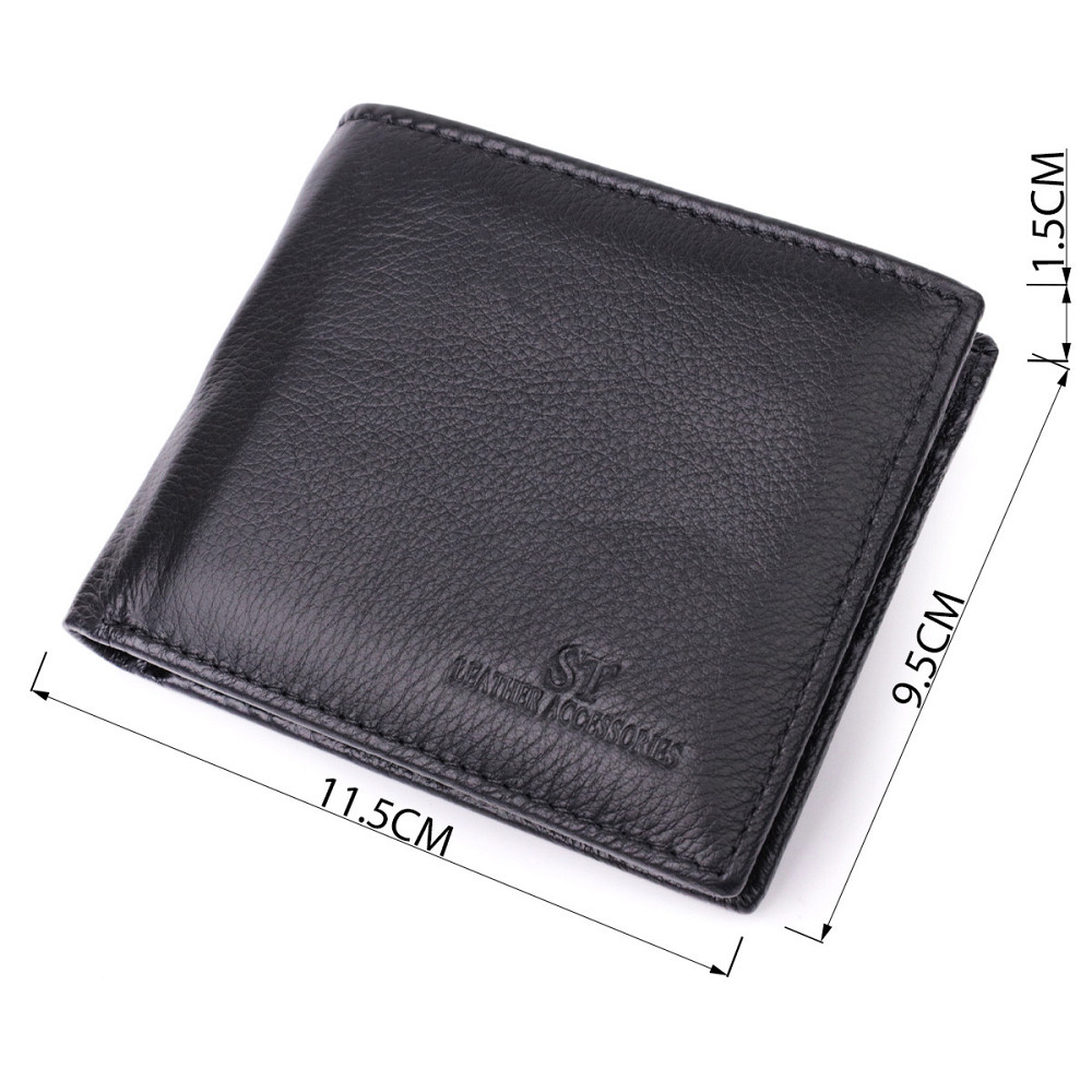 Кожаное мужское портмоне из зажимом ST Leather 22481 Черный Киев - изображение 8