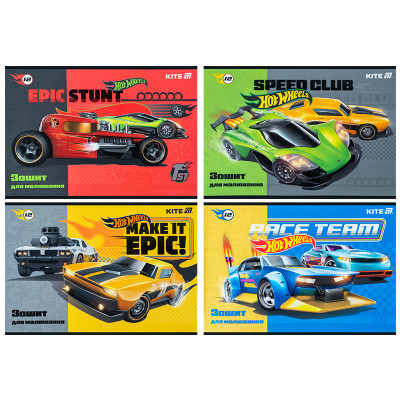 Альбом для малювання Kite Hot Wheels, 12 аркушів (HW25-241) Вінниця - фото 1