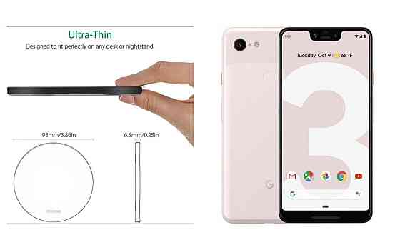 Бездротовий зарядний пристрій Copper до 30W для Google Pixel 3, Pixel 3 XL, USB-C, LED Київ