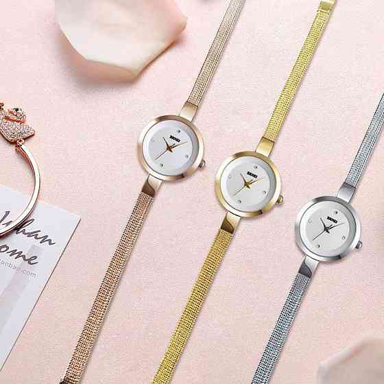 Жіночий класичний годинник Skmei 1390 (Сріблясті) Вінниця