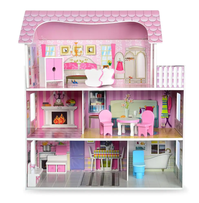 Будиночок для ляльок три поверхи з меблями (MD 1204) Чернигов - изображение 1