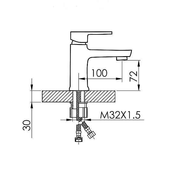 Змішувач для раковини Lidz Wawel 001 (k35) LDWAW001BLA45392 Black Київ