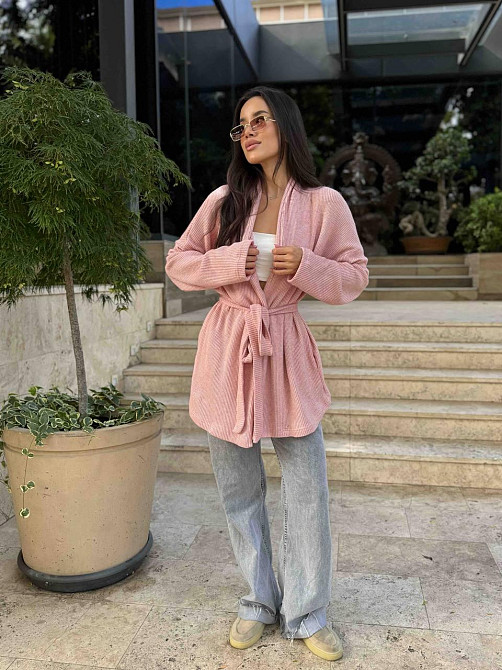 Женский теплый модный кардиган. Розовый, 42/44 Одесса - изображение 1