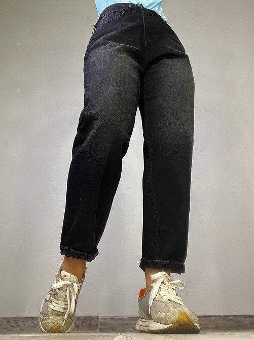 Джинси жіночі SL 6004 mom relax comfort jeans банани стрейчеві великі розміри чорні, чорний, 33, 33, 92 см, 119 см Київ - фото 7