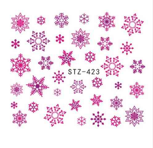 Наклейки на нігті сніжинки, рожеві - розмір стікера 5*6см, інструкція по застосуванню є в описі) Київ