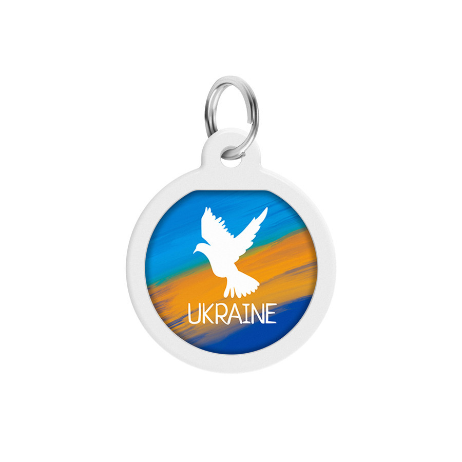 Адресник для собак і котів металевий WAUDOG Smart ID з QR-паспортом, малюнок "Фаг", коло, Д 25 мм Вінниця - фото 2