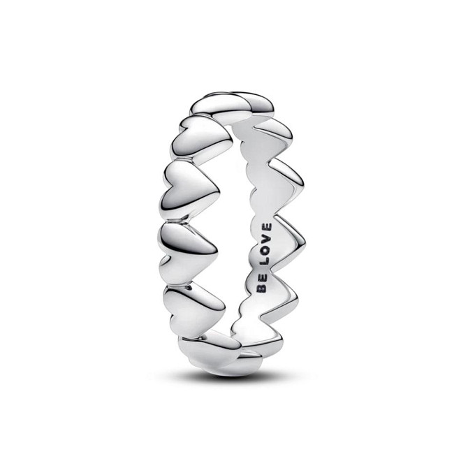 Срібна каблучка Pandora Ряд сердець 193427C00 Київ - фото 1