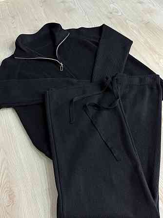 Костюм жіночий Joy one 382 вʼязаний брюки з кофтою на блискавці чорний, чорний, one size Київ
