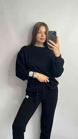 Костюм спортивний жіночий трикотажний Чорний XL/XXL Харків