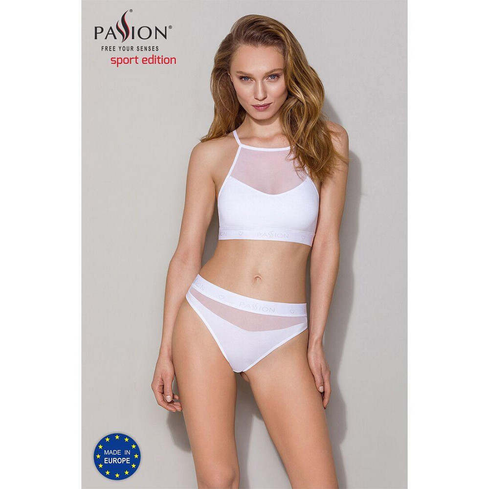 Спортивний топ з прозорою вставкою Passion PS006 TOP S, white Sex Aura Київ - фото 3