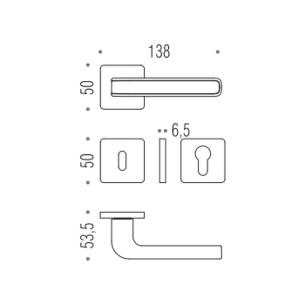 Ручка Colombo Tecno MO11 мат хром/хром R ф/з Киев - изображение 2
