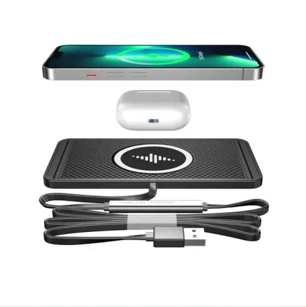 Силиконовый коврик в авто с быстрой беспроводной зарядкой Car Wireless Pad C1 15W Коломыя