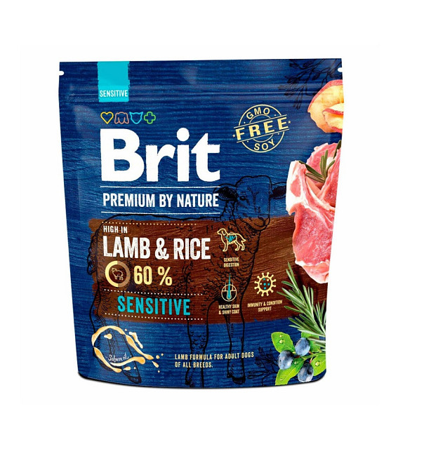 Сухий корм Brit Premium Dog Sensitive Lamb для собак з чутливим травленням, з ягням, 1 кг Вінниця - фото 1