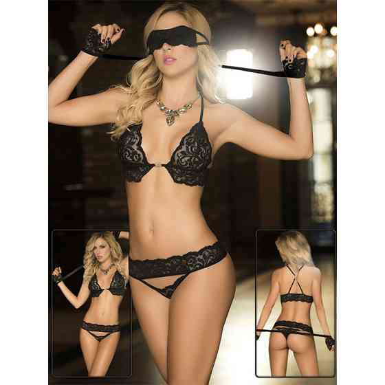 Игровой костюм соблазнительной пленницы -S/M - Черный – Ролевые костюмы Винница