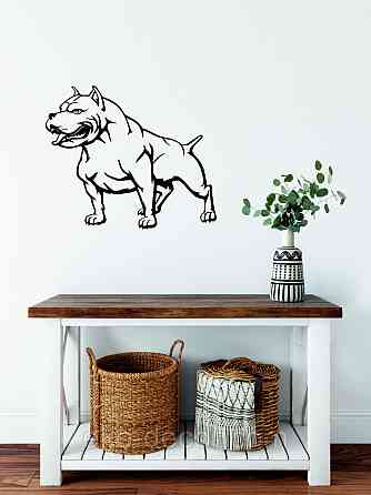 Декоративное настенное Панно «Американский питбультерьер» Декор на стену 110*92 см, Черный Киев