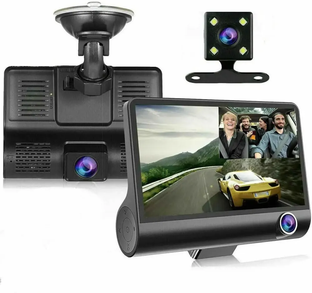 Автомобильный регистратор 1080P FHD ЖК-экран 3 камера заднего вида обзор 170 Коломыя - изображение 1