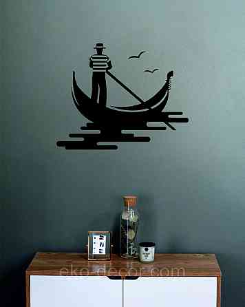 Декоративное настенное Панно «Венецианский гондольер» Декор на стену 110*88 см, Черный Киев