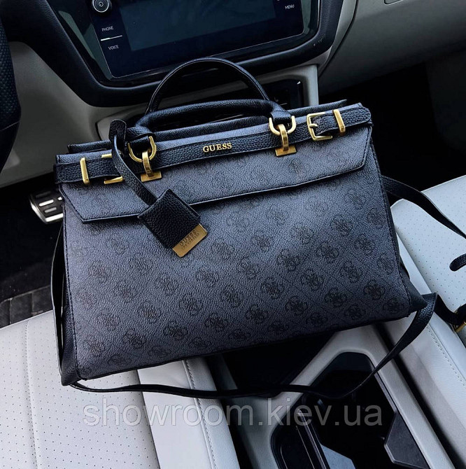 Женская брендовая сумка Guess (842607) серая Киев - изображение 2