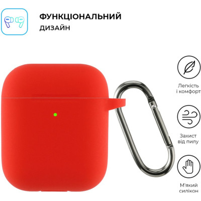 Чохол для навушників Armorstandart Ultrathin Silicone Case With Hook для Apple AirPods 2 Red (ARM59691) Вінниця - фото 2