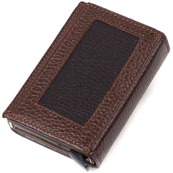 Мужской картхолдер в три сложения с автоматическим механизмом из натуральной кожи флотар (CANPELLINI) Киев