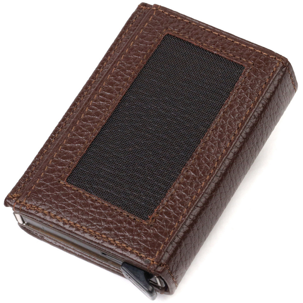 Мужской картхолдер в три сложения с автоматическим механизмом из натуральной кожи флотар (CANPELLINI) Киев - изображение 6