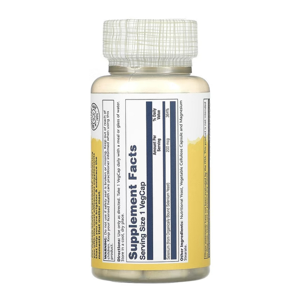 Селен без дрожжей Solaray Selenium 200mcg 100 caps Киев - изображение 2