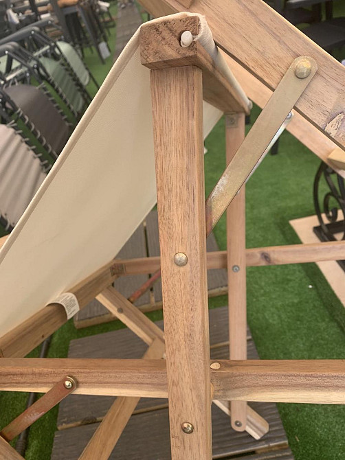 Раскладное садовое кресло из дерева Naterial бежевое Киев - изображение 5