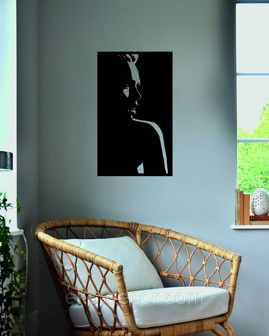 Декоративное настенное Панно «Девушка» Декор на стену 90*54 см, Черный Киев - изображение 10