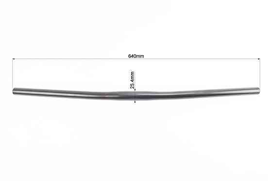 Кермо MTB 25,4х640мм, back sweep 9°, алюмінієве, чорне YL-001 Київ