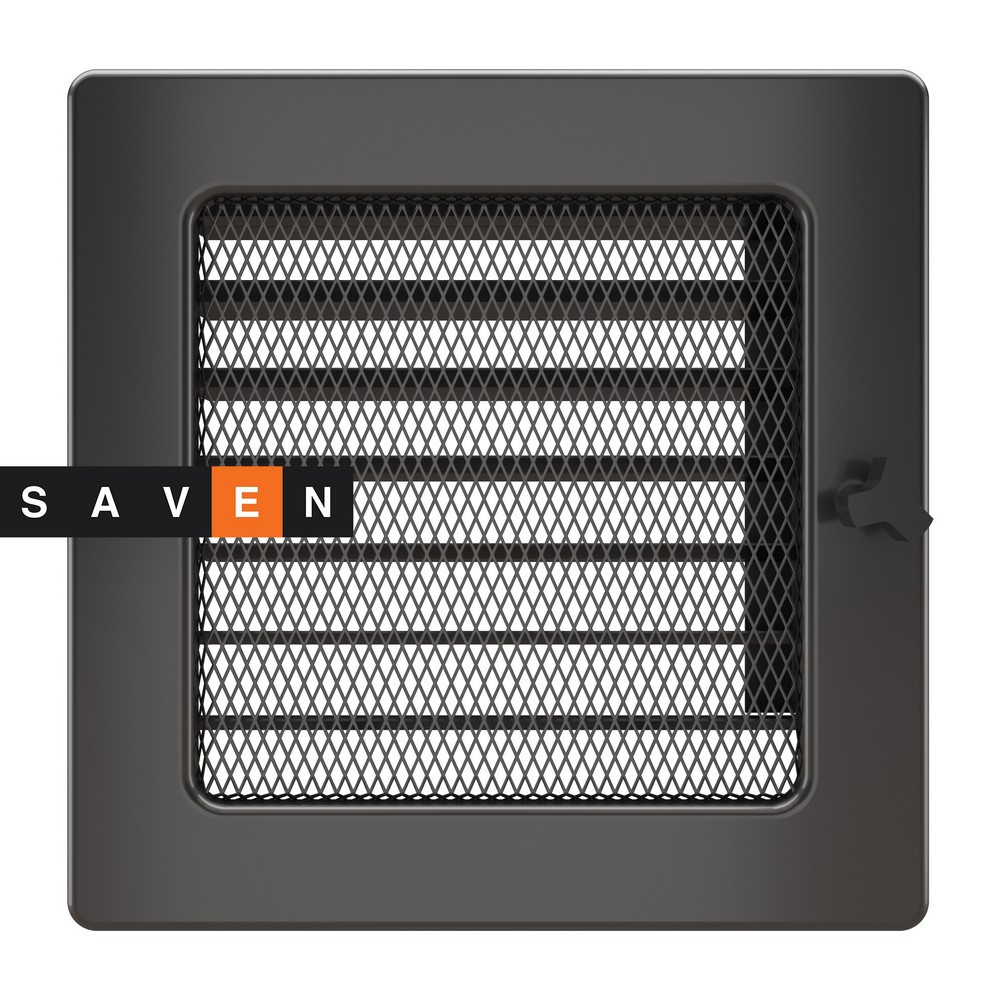 Вентиляційна решітка для каміна SAVEN 17х17 графітова з жалюзі Львів - фото 1
