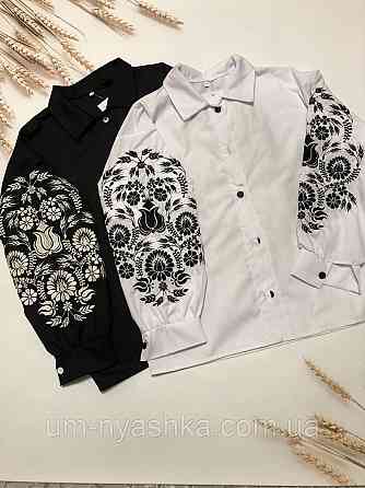 Підліткова чорна сорочка з вишивкою 152-164 Кривий Ріг