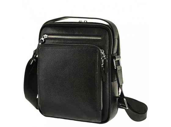 Сумка мессенджер Vintage 14578 кожаная Черная Киев