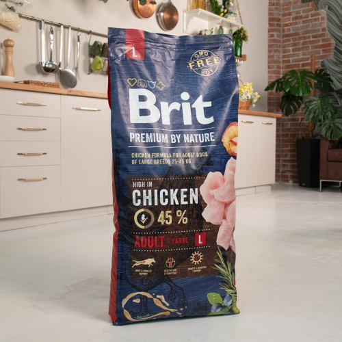 Корм сухий Brit Premium Dog Adult L для дорослих собак великих порід вагою 25-45 кг з куркою 15 кг Київ - фото 5