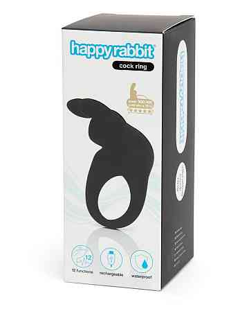 Ерекційне кільце для члена Happy Rabbit, що перезаряджається, чорне Sex Aura Київ