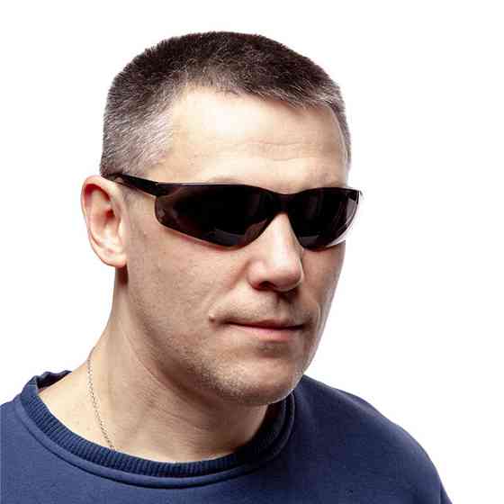 Окуляри захисні, затемнені, лінзи полікарбонат, заушники полікарбонат, захист від удару INTERTOOL SP-0088 Київ