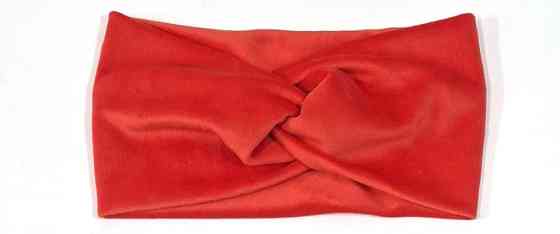 Пов'язка жіноча велюрова червона Київ
