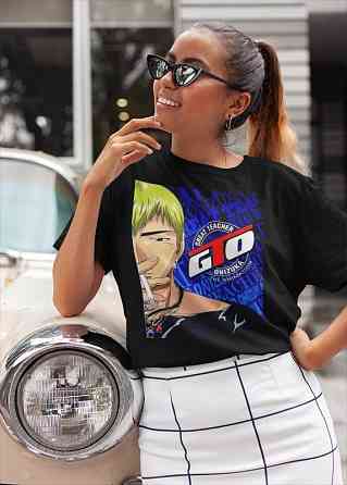 Футболка для мальчика аниме Греат Теакхер Онизука Еикикхи оверсайз (рост от 165 до 180 ) Черний AnimeJ0087m Днепр