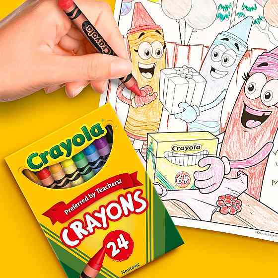 Воскові олівці Crayola 24 кольори набір для малювання діаметр 7 мм довжина 90 мм Київ
