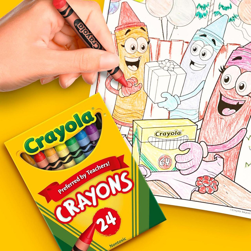 Воскові олівці Crayola 24 кольори набір для малювання діаметр 7 мм довжина 90 мм Київ - фото 3